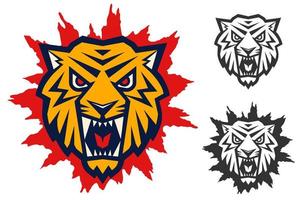 logo met hoofd van een tijger vector