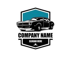 Amerikaanse muscle car logo vector met embleem stijl