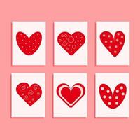 vector reeks met versierd harten geïsoleerd Aan roze achtergrond voor Valentijn s dag. liefde concept grafisch elementen
