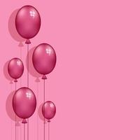 lucht roze ballonnen voor feesten. gel rood ovaal ballonnen voor ontwerpen banners en uitnodigingen vector