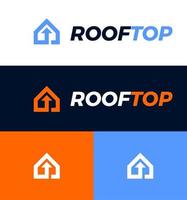 op het dak logo met modern minimalistische stijl. vector