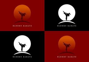 karate silhouet logo, geschikt voor een karate college symbool. vector