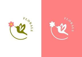 vogel en bloem illustratie, perfect voor kunstmatig logo's, salons, en meer. vector