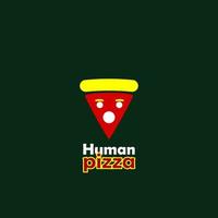 pizza menselijk logo voor voedsel bedrijf vector