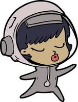 tekenfilm astronaut meisje vector