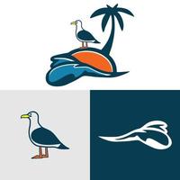 seagul strand concept ontwerp vector illustratie