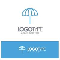strand paraplu weer nat blauw schets logo plaats voor slogan vector