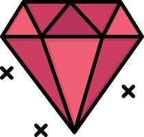 diamant sieraden vlak kleur icoon vector icoon banier sjabloon