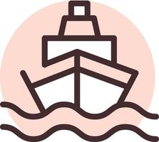 Verzending door schip, illustratie, vector, Aan een wit achtergrond. vector