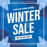 winter uitverkoop Promotie banier, winter speciaal aanbiedingen plein banier, sociaal media post reclame, winter achtergrond vector