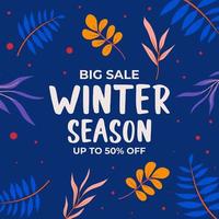 winter uitverkoop Promotie banier, winter speciaal aanbiedingen plein banier, sociaal media post reclame, winter achtergrond vector