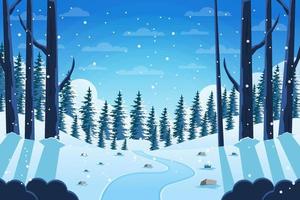 mooi winter landschap illustratie vector