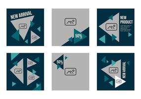 sociaal media post Sjablonen of lay-out pak voor klein bedrijf of opstarten bedrijf bevorderen nieuw Product, korting, en verkoop. minimalistische futuristische driehoekig achtergrond thema met verhaal kleur vector