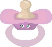 Purper baby tepel, illustratie, vector Aan wit achtergrond.