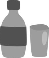 fles van water met glas, illustratie, vector, Aan een wit achtergrond. vector