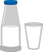 melk in een beker, illustratie, vector Aan wit achtergrond.