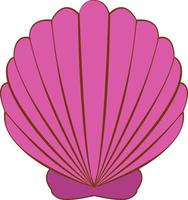 roze schelp, illustratie, vector Aan wit achtergrond.