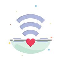 Wifi liefde bruiloft hart bedrijf logo sjabloon vlak kleur vector