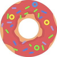 roze donut, illustratie, vector Aan wit achtergrond.