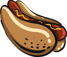 heel smakelijk hotdog ,illustratie,vector Aan wit achtergrond vector