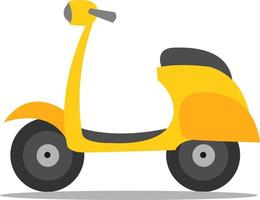 geel scooter, illustratie, vector Aan wit achtergrond.