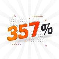 357 korting afzet banier Promotie. 357 procent verkoop promotionele ontwerp. vector