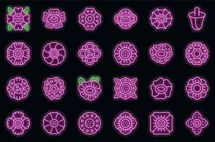 rafflesia pictogrammen reeks vector neon