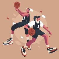 basketbal spelers concept vector