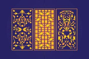 Islamitisch decoratief laser besnoeiing panelen sjabloon met abstract meetkundig structuur en bloemen laser vector