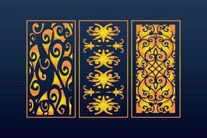 Islamitisch decoratief laser besnoeiing panelen sjabloon met abstract meetkundig structuur en bloemen laser vector