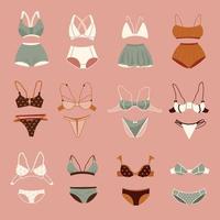 lingerie kleur reeks vector