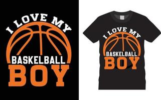 basketbal typografie t overhemd ontwerp vector ik liefde mijn