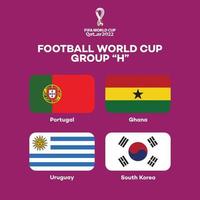 Amerikaans voetbal wereld kop groep h, land vlag vector