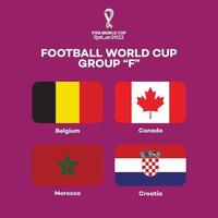 Amerikaans voetbal wereld kop groep f, land vlag vector