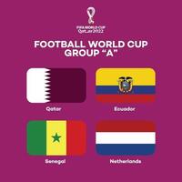 Amerikaans voetbal wereld kop groep a, land vlag vector