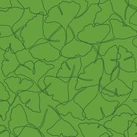 vector naadloos patroon met groen ginkgo bladeren gevallen, abstract herfst blad tekening Aan donker groen achtergrond voor mode kleding kleding stof textiel afdrukken, behang en papier omhulsel