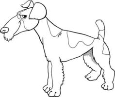 tekenfilm vos terriër rasecht hond karakter kleur bladzijde vector