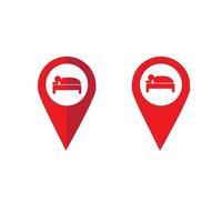 vector plaats icoon GPS navigatie kaart symbool hotel, rust uit huis, bed