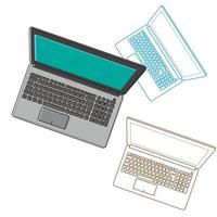 laptop illustratie vector, laptop dun lijn ontwerp vector