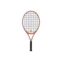 vlak vector illustratie in kinderachtig stijl. hand- getrokken tennis racket met demper