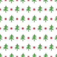 klassiek retro naadloos Kerstmis patroon met boom, sbowflake voor inpakken geschenk. traditioneel groente, rood kleur. nieuw jaar achtergrond versierd sneeuwvlokken, Kerstmis boom. vector winter ontwerp voor behang.