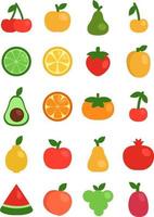 vers fruit, illustratie, vector Aan een wit achtergrond.