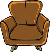 groot bruin fauteuil, illustratie, vector Aan een wit achtergrond.
