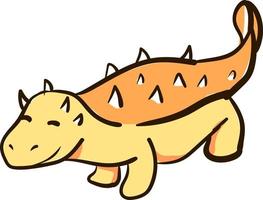 schattig ankylosaurus, illustratie, vector Aan wit achtergrond.