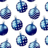 Kerstmis patroon met blauw Kerstmis ballen vector
