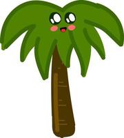 schattig palm boom, illustratie, vector Aan wit achtergrond.