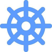 blauw schip wiel, icoon illustratie, vector Aan wit achtergrond