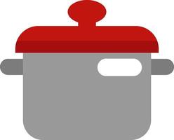 keuken pot met deksel, illustratie, vector Aan een wit achtergrond.