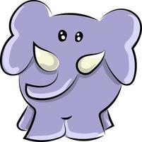 Purper olifant, illustratie, vector Aan wit achtergrond.