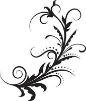 zwart bloemen element silhouet vector